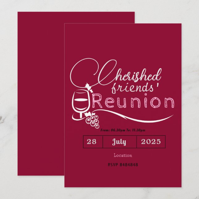 cherished Friends' Reunion Invitations  Einladung (Vorne/Hinten)