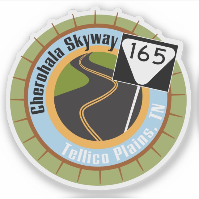 Cherohala Skyway Famous Motorrad Road Aufkleber (Vorderseite)