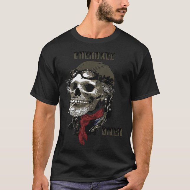 Cherokee Amerikanische Ureinwohner Tribe Motorrad- T-Shirt (Vorderseite)