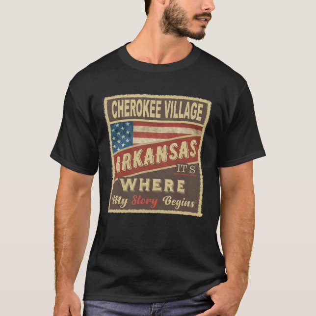 CHEROKEE DORF, AR Hier beginnt meine Geschichte T-Shirt (Vorderseite)