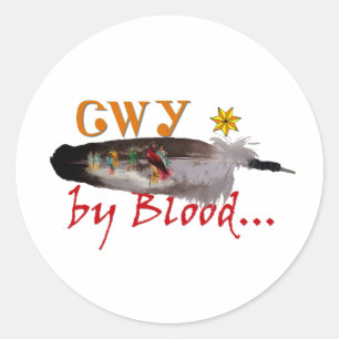 Cherokee durch Blut Runder Aufkleber
