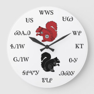 Cherokee Eichhörnchen-Uhr Große Wanduhr