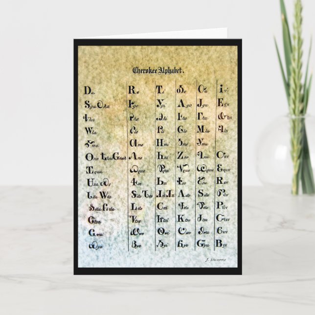 Cherokee Indian Alphabet Card Karte (Vorderseite)