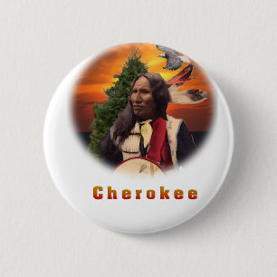 Cherokee Indian Art Button