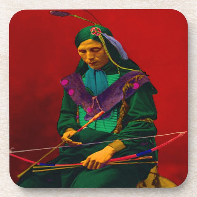 Cherokee Indian Pop Art Untersetzer (Vorderseite)