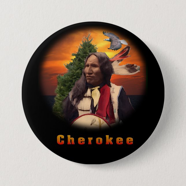Cherokee Indianer Produkte Button (Vorderseite)