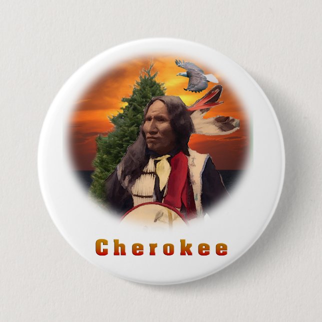 Cherokee indische Produkte Button (Vorderseite)