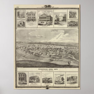 Cherokee, Iowa, 1875 Geschäfte in Centerville Poster