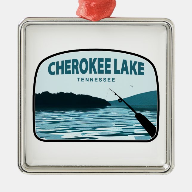 Cherokee Lake Tennessee Angelrute Ornament Aus Metall (Vorne)
