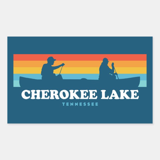 Cherokee Lake Tennessee Canoe Rechteckiger Aufkleber (Vorderseite)