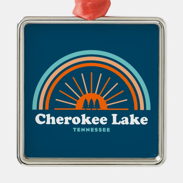 Cherokee Lake Tennessee Rainbow Ornament Aus Metall (Vorne)