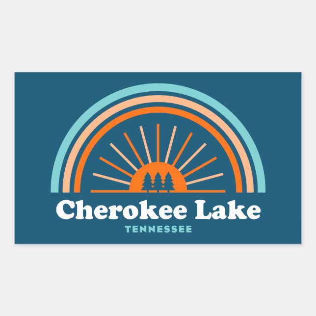 Cherokee Lake Tennessee Rainbow Rechteckiger Aufkleber (Vorderseite)