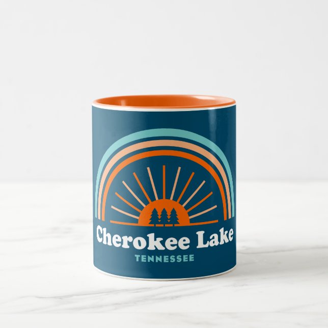 Cherokee Lake Tennessee Rainbow Zweifarbige Tasse (Mittel)