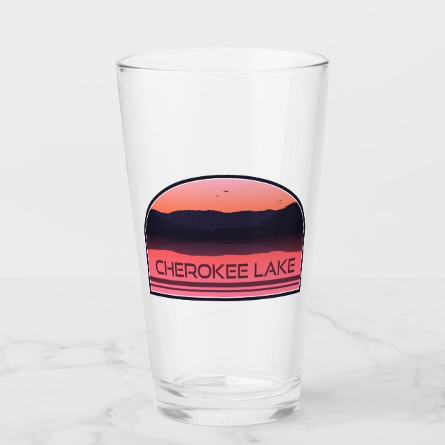 Cherokee Lake Tennessee Red Sunrise Glas (Vorderseite)