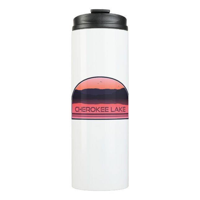 Cherokee Lake Tennessee Red Sunrise Thermosbecher (Vorderseite)