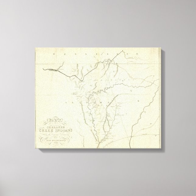 Cherokee Map Leinwanddruck (Vorderseite)