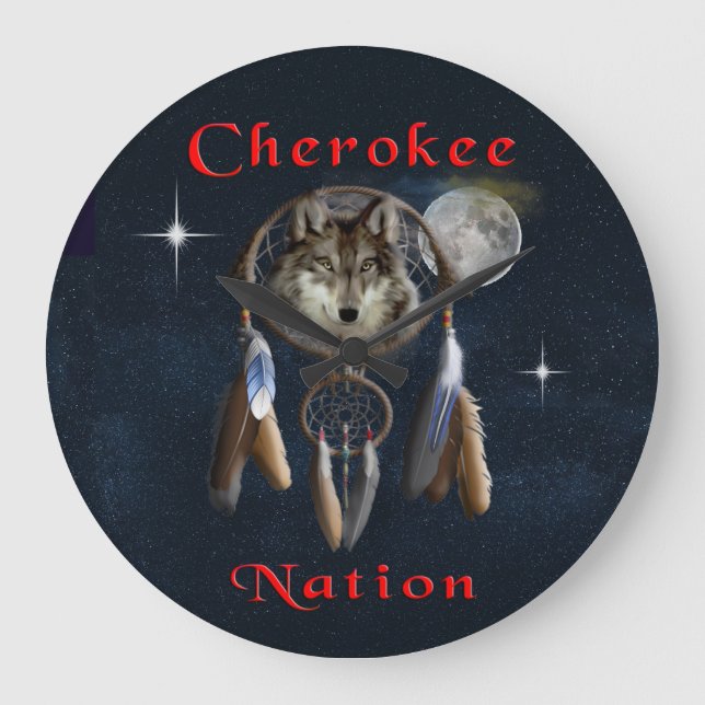 Cherokee-Nation Große Wanduhr (Vorderseite)