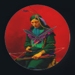 Cherokee Native American Pop Art Große Wanduhr<br><div class="desc">Die Cherokee waren ein amerikanischer Ureinwohnerstamm,  der in den Südwesten der Vereinigten Staaten eingeboren war.</div>