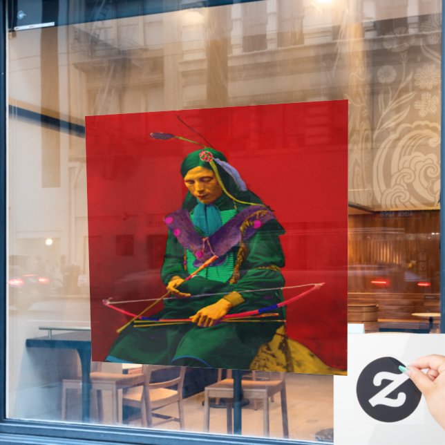 Cherokee Native American Pop Art Wall Decal Fensteraufkleber (Café-Fenster)