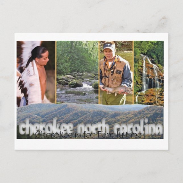 Cherokee NC PostCard Postkarte (Vorderseite)