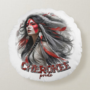 Cherokee Pride Rundes Kissen