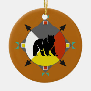 Cherokee Richtungs-Verzierung des Bärn-vier Keramik Ornament