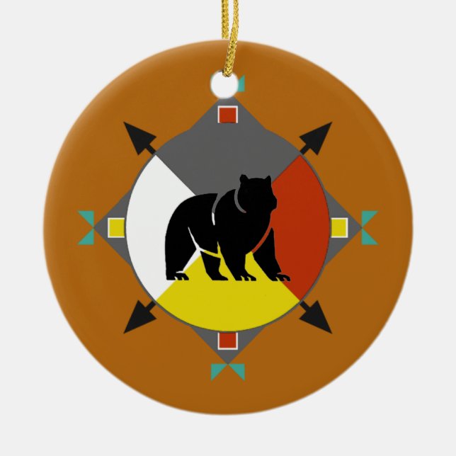 Cherokee Richtungs-Verzierung des Bärn-vier Keramik Ornament (Vorne)