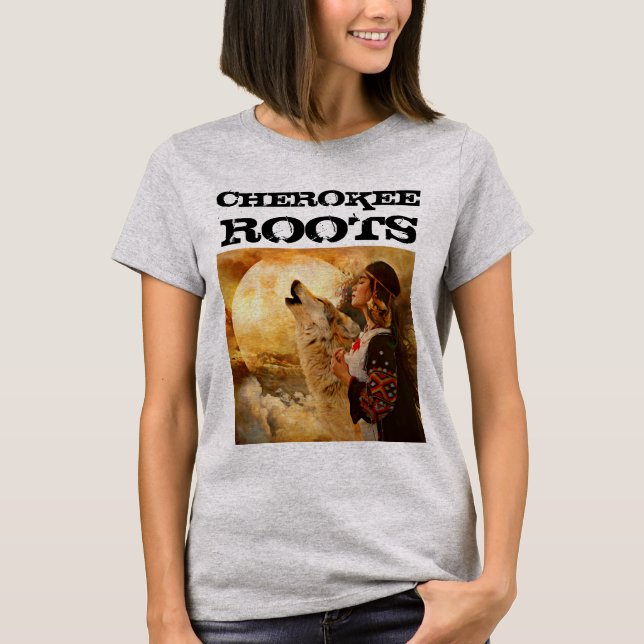 CHEROKEE ROOTS LADIES FEMMES T-shirt TEE - SHIRT (Devant)