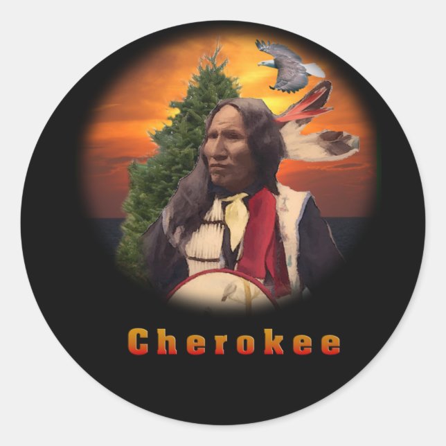 Cherokee Runder Aufkleber (Vorderseite)