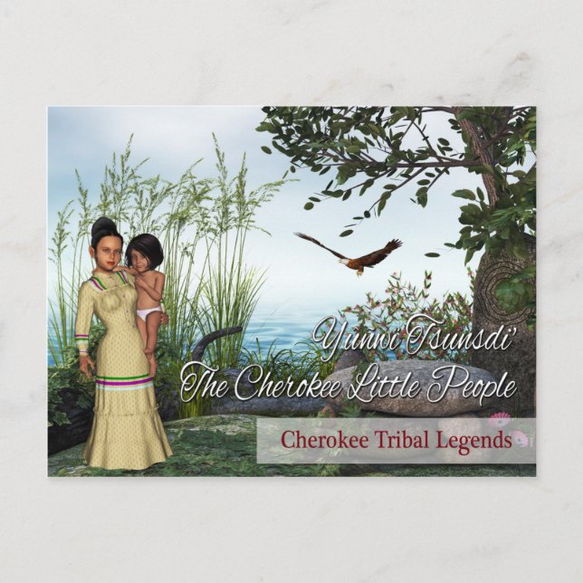 Cherokee-Stammeslegende: Die kleinen Leute Postkarte (Vorderseite)