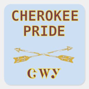 Cherokee Stolz mit Pfeil-Aufkleber Quadratischer Aufkleber