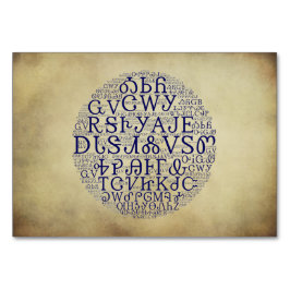 Cherokee Syllabary Blue Cloud Flat Card Tischnummer