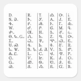 Cherokee Syllabary Customize Quadratischer Aufkleber