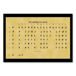 Cherokee Syllabary Flat Card Tischnummer