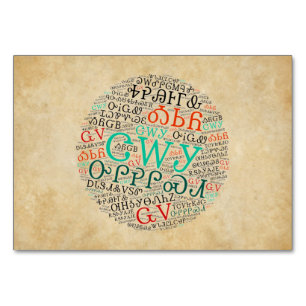 Cherokee Syllabary Perchary Look Flachkarte Tischnummer