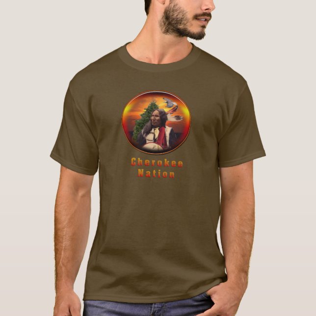 Cherokee Ureinwohnerkunst T-Shirt (Vorderseite)