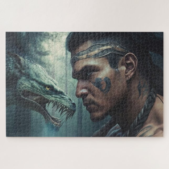 Cherokee Warrior und die Uktena (Horizontal)