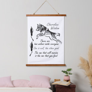Cherokee Wisdom Wandteppich Mit Holzrahmen