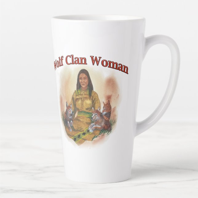 Cherokee Wolf Clan Woman Milchtasse (Rechts)