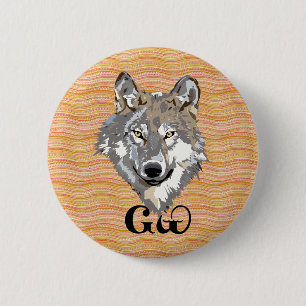Cherokee Wolf-Liebhaber-Knopf Button