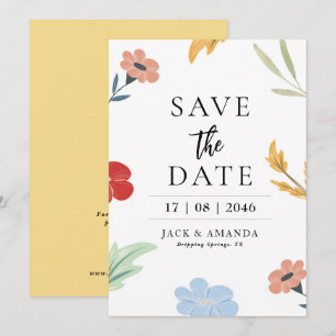 Cherrful Joyful Colorful Wedding Save the Dates Einladung