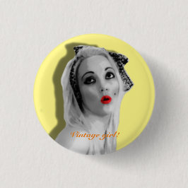 Cherrie Au Lait Retro Pinup Vintages Abzeichen Alt Button