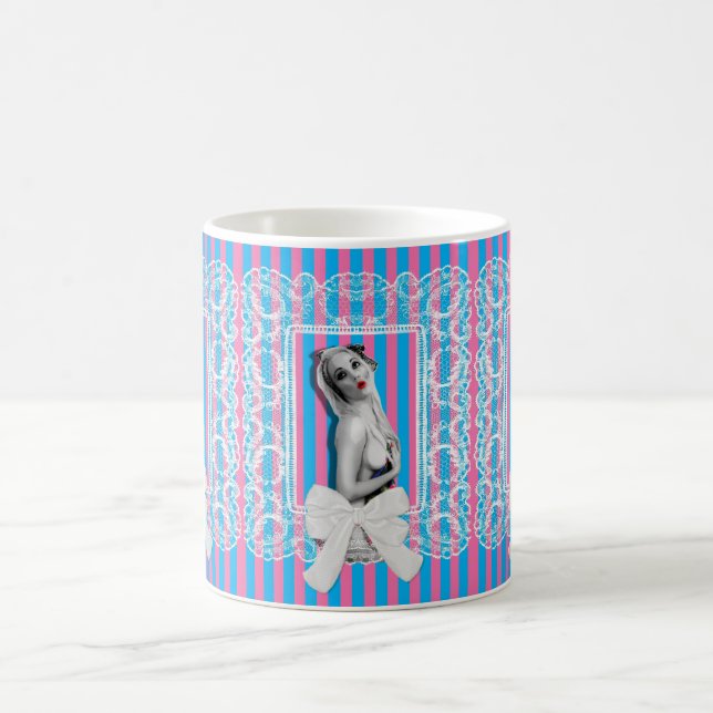 Cherrie Au Lait Sweetshop Niedlich Retro Pinup Gir Kaffeetasse (Mittel)