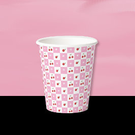 Cherrie , Little Blume , Pink White Paper Cup Pappbecher