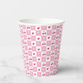 Cherrie , Little Blume , Pink White Paper Cup Pappbecher