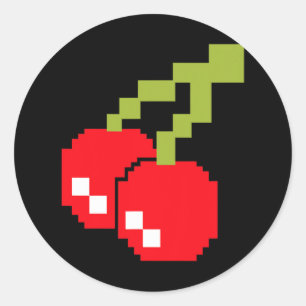 Cherries 80er Video Game Kostüm Easy Group Hallowa Runder Aufkleber