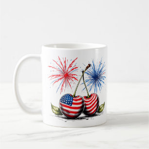 Cherries Amerikanische Unabhängigkeitstag, Patriot Kaffeetasse