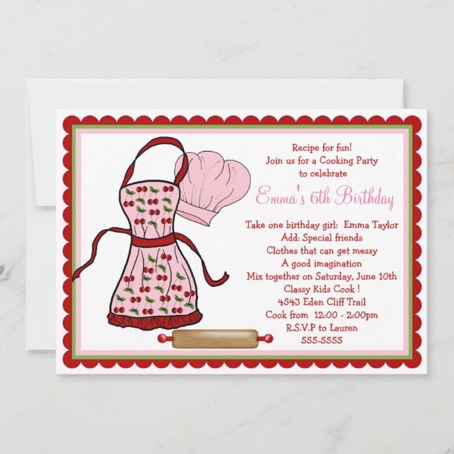 Cherries Apron et Chef Casquette Invitations d'ann (Devant)