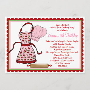 Cherries Apron et Chef Casquette Invitations d'ann