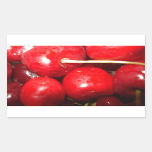 Cherries Art Foto Rechteckiger Aufkleber